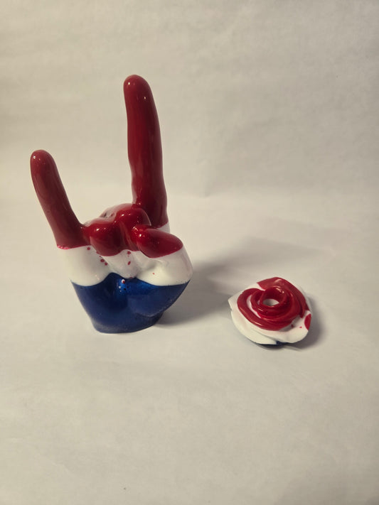 Epoxy straw rose and hand
